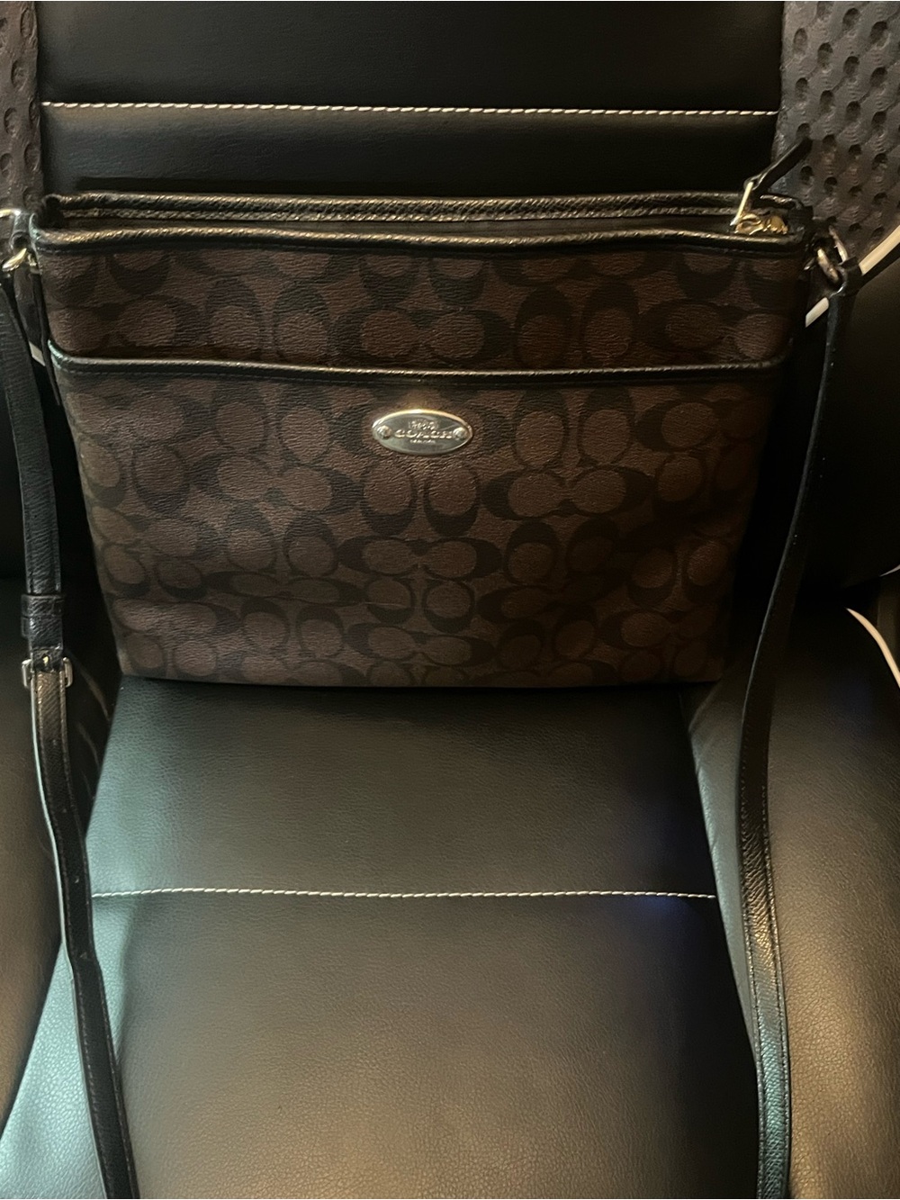 Coach F58297 Signature File Crossbody Brown Black – Large